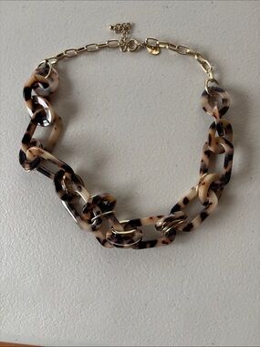 LOFT Tortoiseshell-Link Necklace with Gold Chain